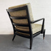 Hollywood Regency Lacquered Mahogany Lounge Chair