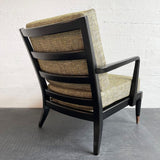 Hollywood Regency Lacquered Mahogany Lounge Chair
