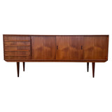 Scandinavian Modern Teak Sideboard Credenza By Erling Torvits For Knud Nielsen
