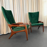 Pair Of High Back 2224-C Armchairs By Adrian Pearsall For Craft Associates