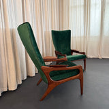 Pair Of High Back 2224-C Armchairs By Adrian Pearsall For Craft Associates