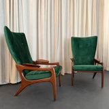 Pair Of High Back 2224-C Armchairs By Adrian Pearsall For Craft Associates