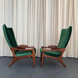 Pair Of High Back 2224-C Armchairs By Adrian Pearsall For Craft Associates
