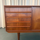 Scandinavian Modern Teak Sideboard Credenza By Erling Torvits For Knud Nielsen