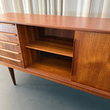 Scandinavian Modern Teak Sideboard Credenza By Erling Torvits For Knud Nielsen