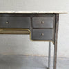 Early 20th Century Brushed Steel And Marble Writing Desk Vanity