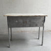 Early 20th Century Brushed Steel And Marble Writing Desk Vanity