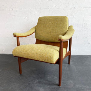 Mid-Century Modern Upholstered Scoop Bentwood Armchair By Thonet