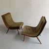 Carter Brothers Walnut Bentwood Scoop Lounge Chairs