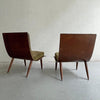 Carter Brothers Walnut Bentwood Scoop Lounge Chairs