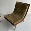 Carter Brothers Walnut Bentwood Scoop Lounge Chairs