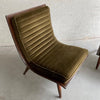 Carter Brothers Walnut Bentwood Scoop Lounge Chairs