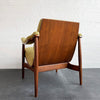 Mid-Century Modern Upholstered Scoop Bentwood Armchair By Thonet