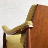 Mid-Century Modern Upholstered Scoop Bentwood Armchair By Thonet