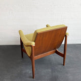 Mid-Century Modern Upholstered Scoop Bentwood Armchair By Thonet