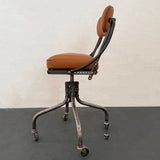 Leather DoMore Industrial Swivel Adjustable Rolling Desk Chair