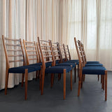 Set Of Twelve Rosewood Ladder-Back Dining Chairs By Svegards Markaryd