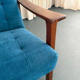 Scandinavian Modern Oak High-Back Recliner Lounge Chair