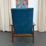 Scandinavian Modern Oak High-Back Recliner Lounge Chair