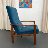 Scandinavian Modern Oak High-Back Recliner Lounge Chair