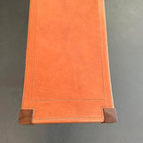 Mid-Century Modern Style Custom Leather And Walnut Bench