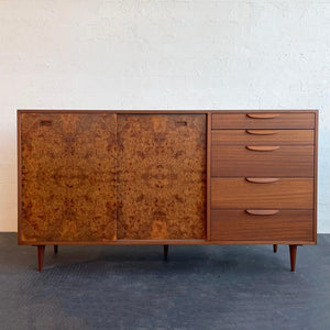 Harvey Probber Mahogany Burl Sideboard Credenza