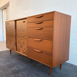 Harvey Probber Mahogany Burl Sideboard Credenza