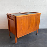 Danish Modern Teak Expandable Bar Cart By Niels Erik Glasdam Jensen