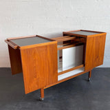 Danish Modern Teak Expandable Bar Cart By Niels Erik Glasdam Jensen