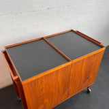 Danish Modern Teak Expandable Bar Cart By Niels Erik Glasdam Jensen