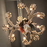 Grand French Hand-Crafted Grotto Nautical Multi-Stem Coral Shell Chandelier