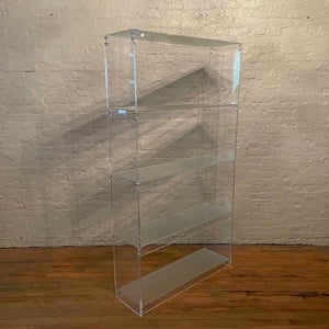 Clear Lucite And Glass Etagere Open Shelf Unit Divider