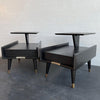 Mid-Century Modern Ebonized Stepped End Tables By Gordon's Furniture