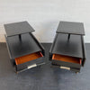 Mid-Century Modern Ebonized Stepped End Tables By Gordon's Furniture