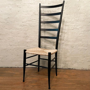 Mid-Century Ladder Back Accent Side Chair After Gio Ponti