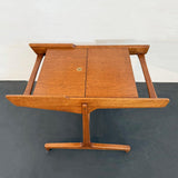 Scandinavian Modern Extendable Teak Side Serving Table