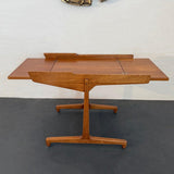 Scandinavian Modern Extendable Teak Side Serving Table