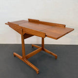 Scandinavian Modern Extendable Teak Side Serving Table