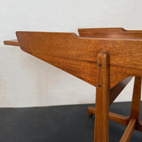 Scandinavian Modern Extendable Teak Side Serving Table