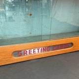 Pair Of Industrial Oak "Greeting Cards" Display Case Cabinets