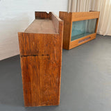 Pair Of Industrial Oak "Greeting Cards" Display Case Cabinets