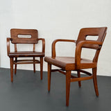 Pair Of Mid-Century Modern Walnut Armchairs By Gunlocke