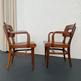 Pair Of Mid-Century Modern Walnut Armchairs By Gunlocke