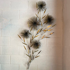 Curtis Jeré Large Brass Pom-Pom Floral Wall Sculpture