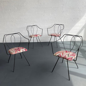 Mid-Century Modern Wrought Iron Dining Chairs Attributed To Tony Paul