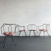 Mid-Century Modern Wrought Iron Dining Chairs Attributed To Tony Paul