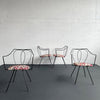 Mid-Century Modern Wrought Iron Dining Chairs Attributed To Tony Paul