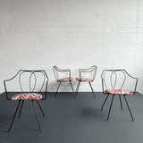 Mid-Century Modern Wrought Iron Dining Chairs Attributed To Tony Paul