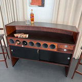 Scandinavian Modern Rosewood Dry Bar And Barstools Set By Dyrlund