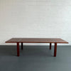 Scandinavian Modern Contrasting Strip Teak Coffee Table